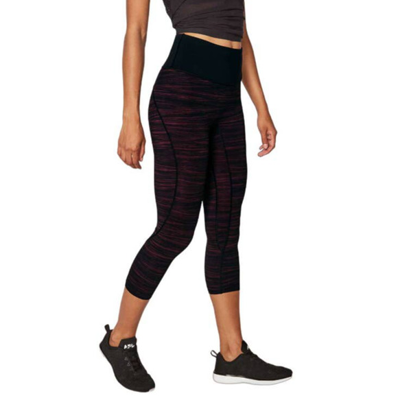 lululemon athletica Pants - Lululemon Run The Day Crop Leggings Low Tide Blush Berry Black Size 4